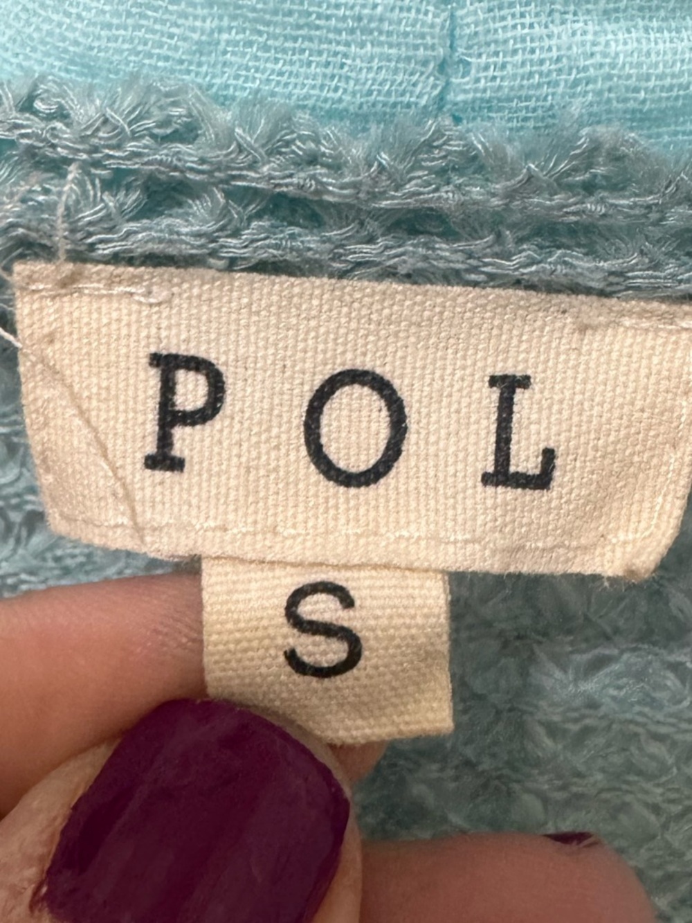 POL Thermal & Double Gauze Relaxed Cardigan ~ Baby Blue Size Small - Picture 4 of 5